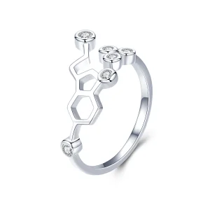 Pandora Style Silver Honeycomb Open Ring - SCR433 (image for) Pandora Style Silver Honeycomb Open Ring - SCR433