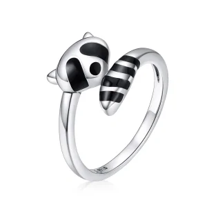 Pandora Style Silver Little Raccoon Open Ring - SCR652 (image for) Pandora Style Silver Little Raccoon Open Ring - SCR652