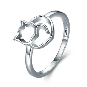 Pandora Style Silver Naughty Kitten Ring - SCR104 (image for) Pandora Style Silver Naughty Kitten Ring - SCR104