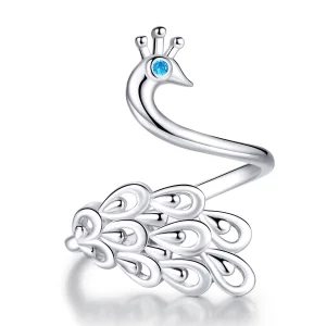 Pandora Style Silver Peacock Open Ring - SCR592 (image for) Pandora Style Silver Peacock Open Ring - SCR592