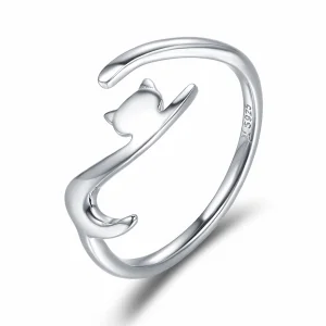 Pandora Style Silver Sticky Cat Ring - SCR220 (image for) Pandora Style Silver Sticky Cat Ring - SCR220