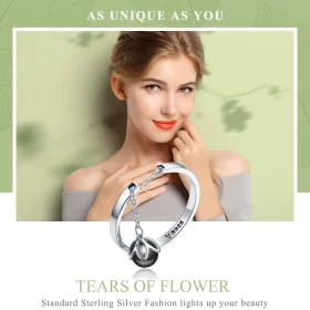 Pandora Style Silver Tears of Flowers Adjustable Ring - SCR314 Pandora Style Silver Tears of Flowers Adjustable Ring - SCR314