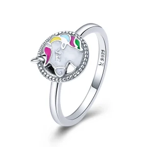 Pandora Style Silver Unicorn Memory Ring - SCR388 (image for) Pandora Style Silver Unicorn Memory Ring - SCR388