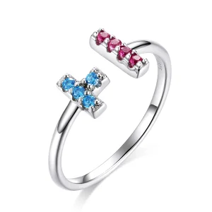 Pandora Style Tetris Open Ring - BSR114 (image for) Pandora Style Tetris Open Ring - BSR114