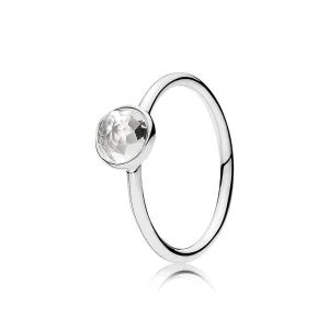 PANDORA April Droplet Birthstone Ring - 191012RC (image for) PANDORA April Droplet Birthstone Ring - 191012RC