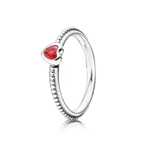 PANDORA Delicate Red Heart Ring - 190896SGR PANDORA Delicate Red Heart Ring - 190896SGR