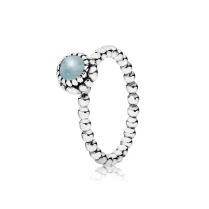 PANDORA March Birthstone Ring - 190854AQ (image for) PANDORA March Birthstone Ring - 190854AQ