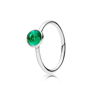 PANDORA May Droplet with Royal-Green Crystal Ring - 191012NRG (image for) PANDORA May Droplet with Royal-Green Crystal Ring - 191012NRG