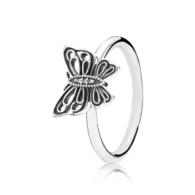 PANDORA Openwork Butterfly Silver Ring - 190901CZ PANDORA Openwork Butterfly Silver Ring - 190901CZ