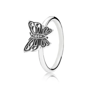 PANDORA Openwork Butterfly Silver Ring - 190901CZ (image for) PANDORA Openwork Butterfly Silver Ring - 190901CZ