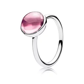 PANDORA Poetic Droplet Pink CZ Ring - 190982PCZ PANDORA Poetic Droplet Pink CZ Ring - 190982PCZ