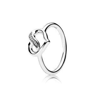 PANDORA Ribbons of Love, Clear CZ Ring - 191022CZ (image for) PANDORA Ribbons of Love, Clear CZ Ring - 191022CZ