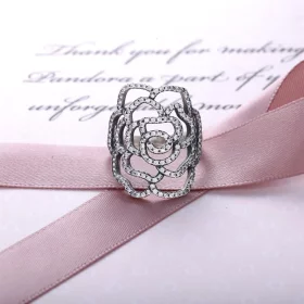 PANDORA Shimmering Rose Ring, Clear Cz - 190951CZ PANDORA Shimmering Rose Ring, Clear Cz - 190951CZ