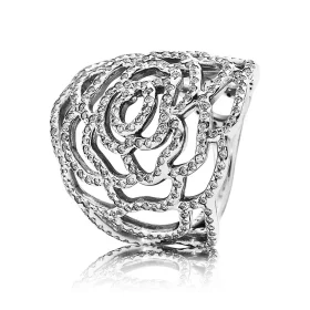 PANDORA Shimmering Rose Ring, Clear Cz - 190951CZ PANDORA Shimmering Rose Ring, Clear Cz - 190951CZ