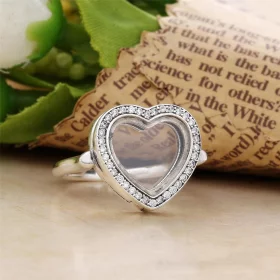 Sparkling PANDORA Floating Heart Locket Ring - 197252CZ Sparkling PANDORA Floating Heart Locket Ring - 197252CZ