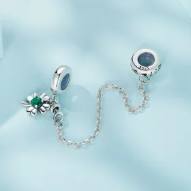 Pandora Style Four Leaf Clover Safety Chain - SCC2372 Pandora Style Four Leaf Clover Safety Chain - SCC2372