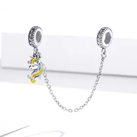 Pandora Style Silver Colorful Pony Safety Chain - SCC1571 Pandora Style Silver Colorful Pony Safety Chain - SCC1571