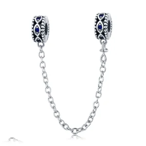 (image for) Pandora Style Silver Devil's Eye Safety Chain - SCC617