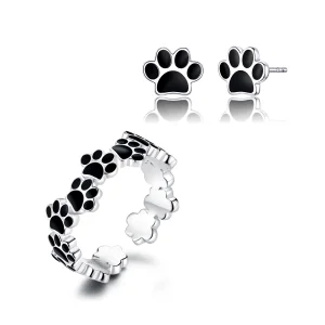 Pandora Style Footprint Jewelry Set - SET013 (image for) Pandora Style Footprint Jewelry Set - SET013