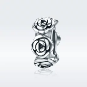Pandora Style Silver Rose Wreath Spacer Charm - SCC596 Pandora Style Silver Rose Wreath Spacer Charm - SCC596