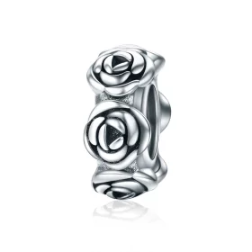 Pandora Style Silver Rose Wreath Spacer Charm - SCC596 Pandora Style Silver Rose Wreath Spacer Charm - SCC596