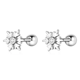 Pandora Style Beautiful Snowflakes Stud Earrings - BSE529 Pandora Style Beautiful Snowflakes Stud Earrings - BSE529