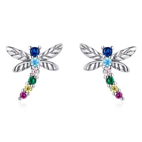 Pandora Style Colorful Dragonfly Stud Earrings - BSE515 Pandora Style Colorful Dragonfly Stud Earrings - BSE515