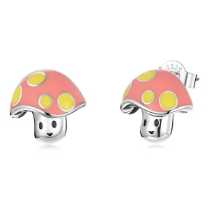 Pandora Style Cute Little Mushroom Stud Earrings - SCE1336 (image for) Pandora Style Cute Little Mushroom Stud Earrings - SCE1336