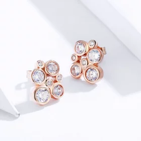 Pandora Style Geometric Bubble Stud Earrings - SCE810 Pandora Style Geometric Bubble Stud Earrings - SCE810