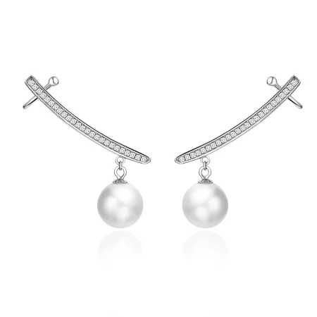 Pandora Style Pearl Stud Earrings - BSE299 Pandora Style Pearl Stud Earrings - BSE299