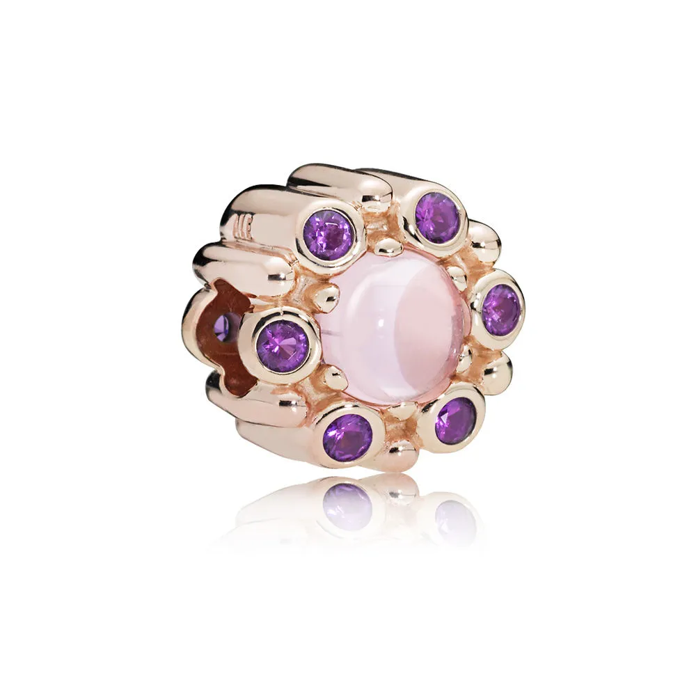 heraldic radiance charm pandora rose pink purple crystals 787658npm