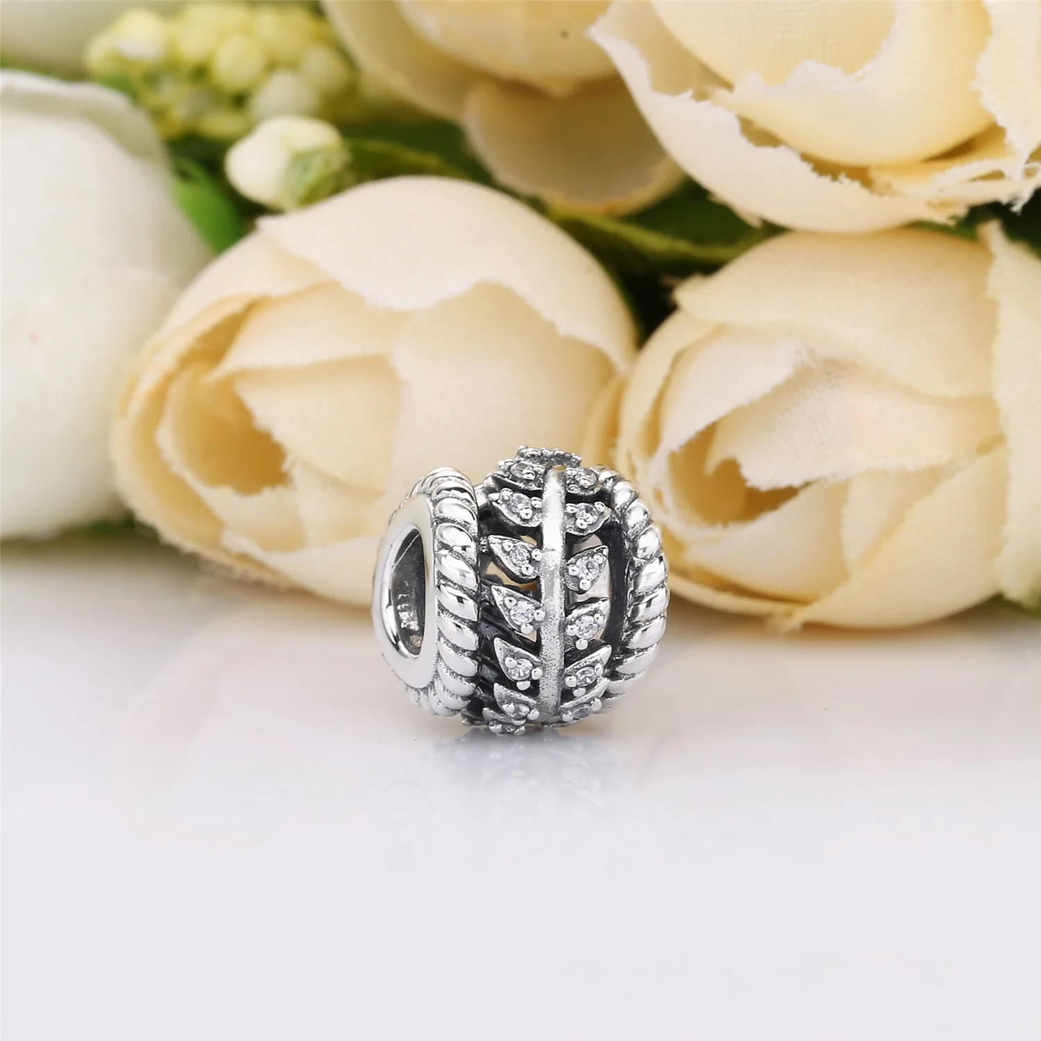 PANDORA Dazzling Grain Swirls Charm, Clear CZ - 797597CZ