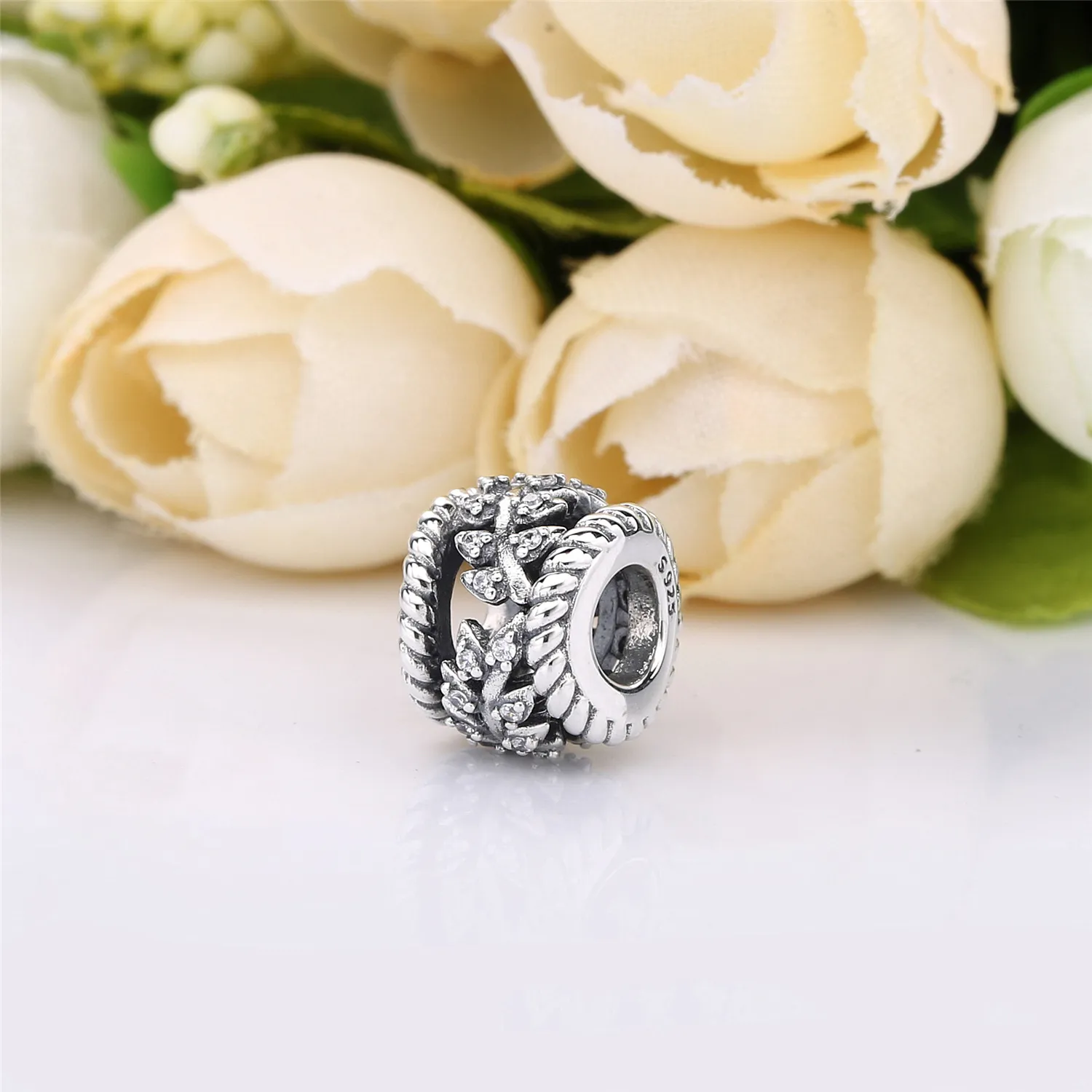 PANDORA Dazzling Grain Swirls Charm, Clear CZ - 797597CZ