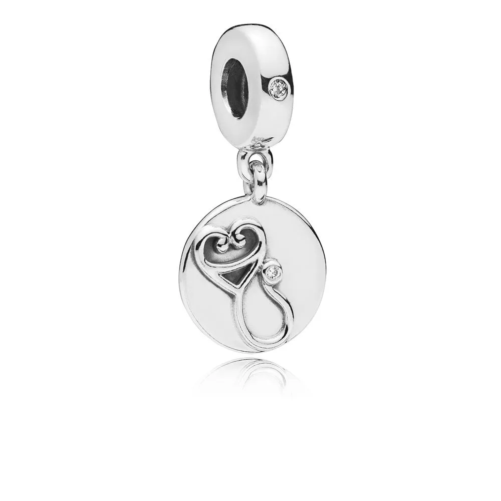 PANDORA Dazzling Stethoscope Dangle Charm, Clear CZ - 797587CZ