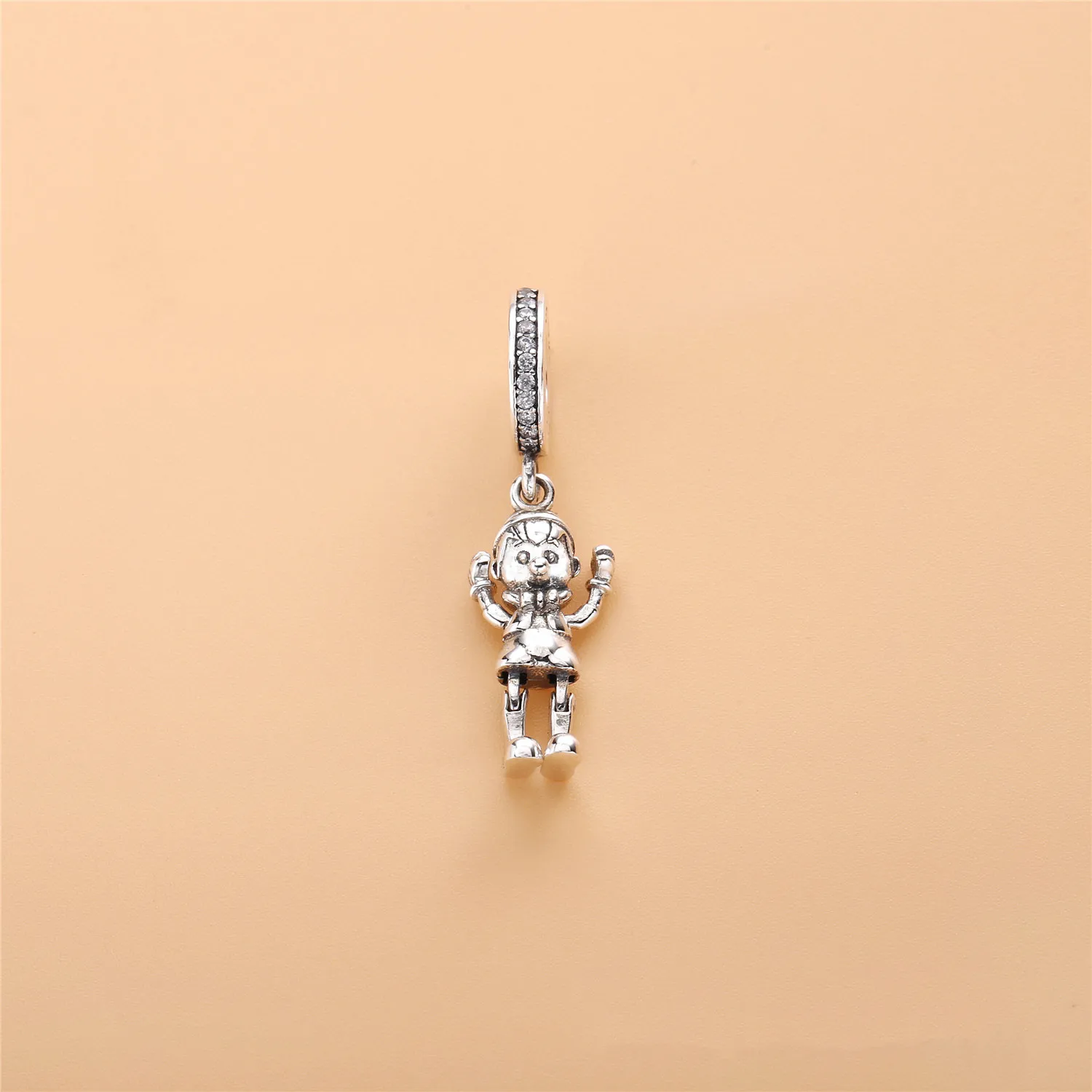 PANDORA Disney, Pinocchio Dangle Charm, Clear CZ - 797489CZ