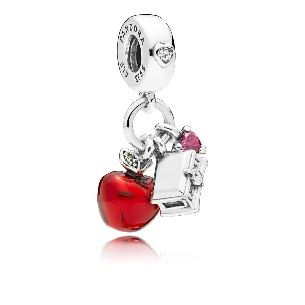 pandora disney snow whites apple heart dangle charm red green cz red enamel 797486czrmx