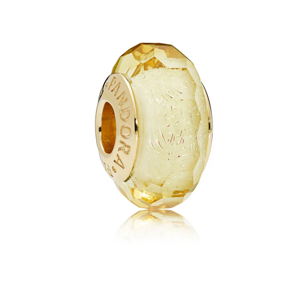 pandora golden faceted murano glass charm 767647