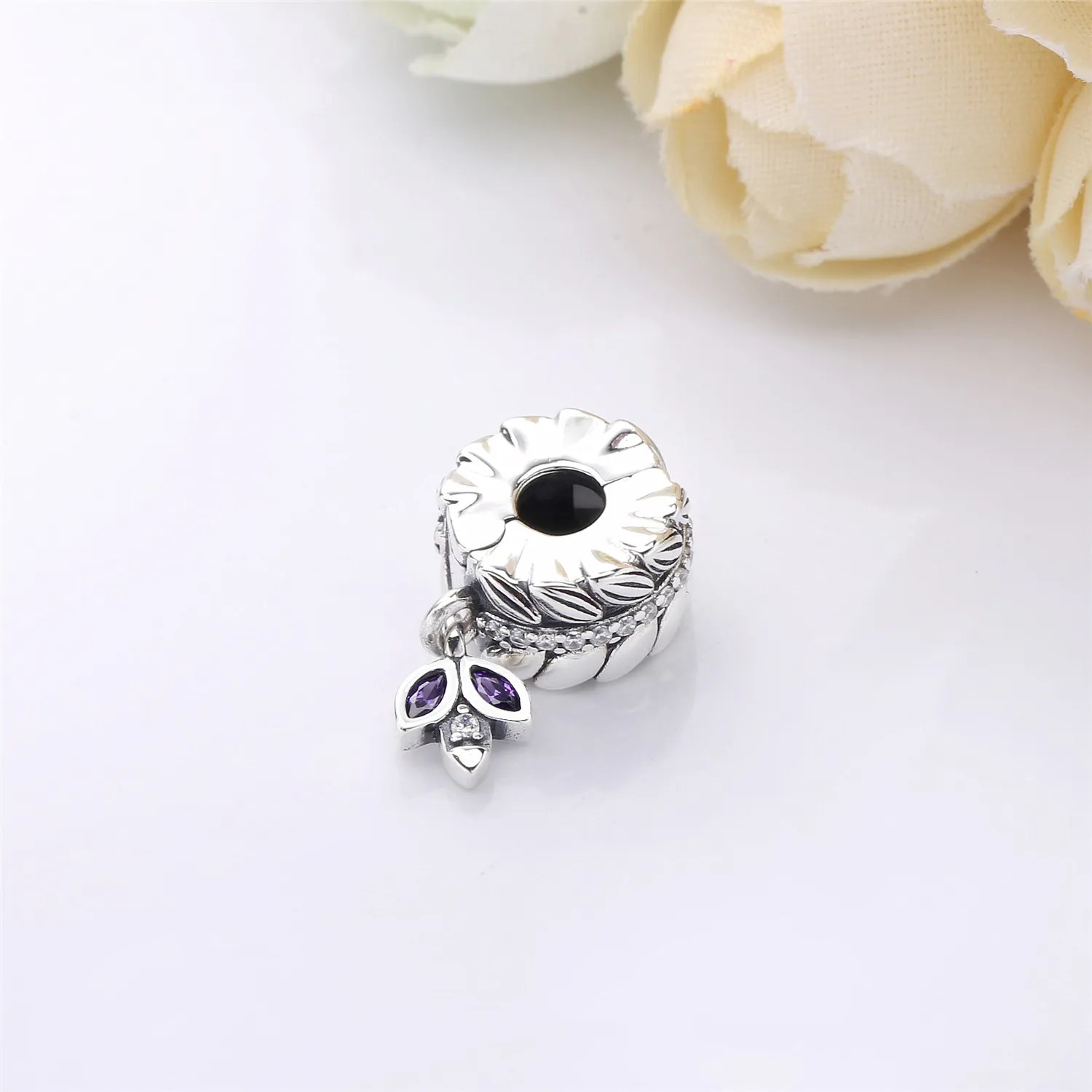 PANDORA Grains of Energy Clip, Clear CZ & Purple Enamel - 797591CZ