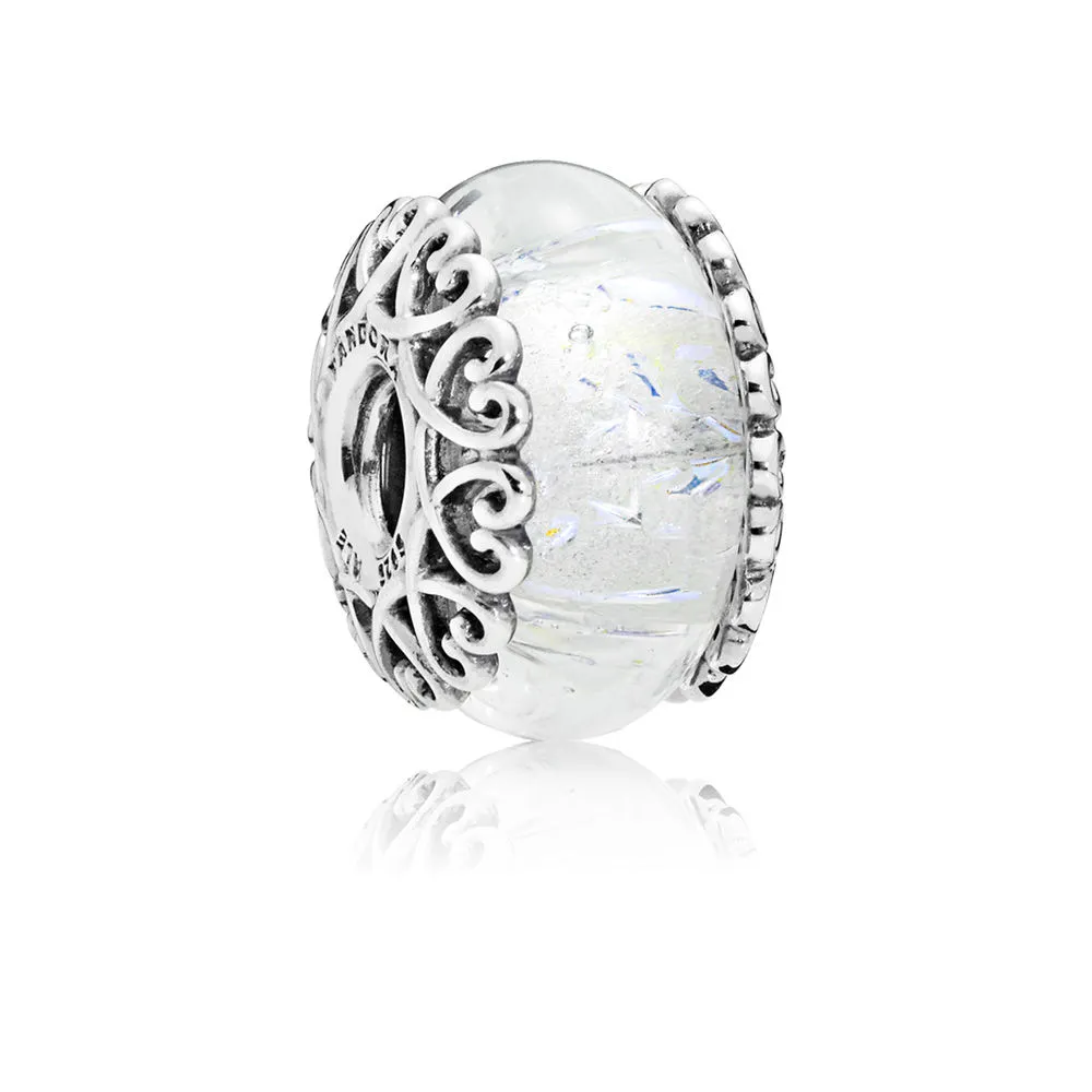 PANDORA Iridescent White Glass Charm - 797617