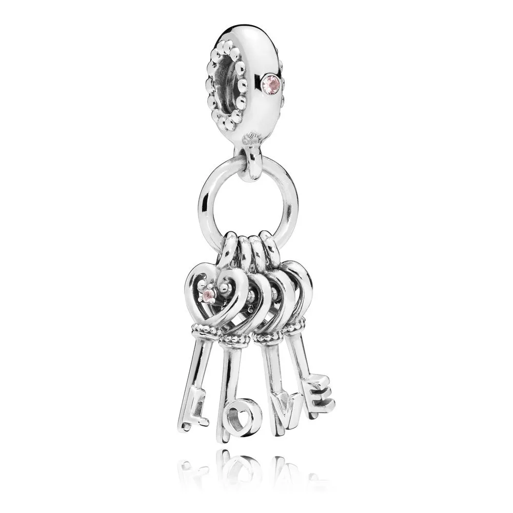 pandora keys of love dangle charm red cz multicolored crystals 797654npmmx