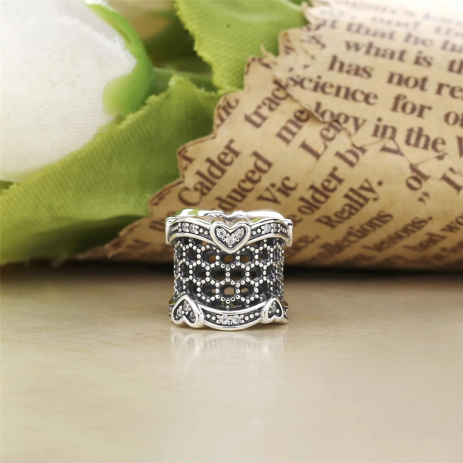 PANDORA Lace of Love Spacer, Clear CZ - 797653CZ