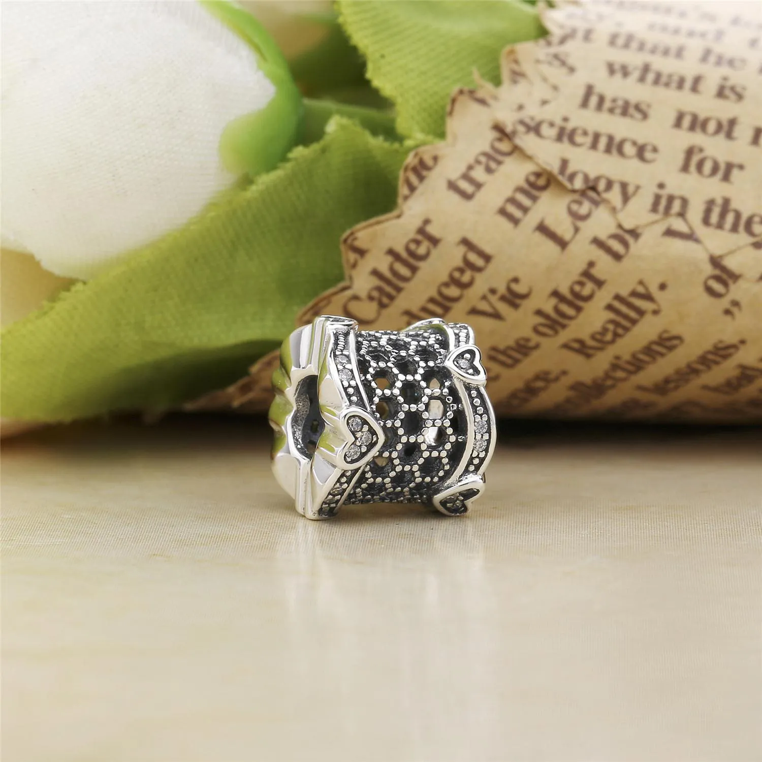 PANDORA Lace of Love Spacer, Clear CZ - 797653CZ