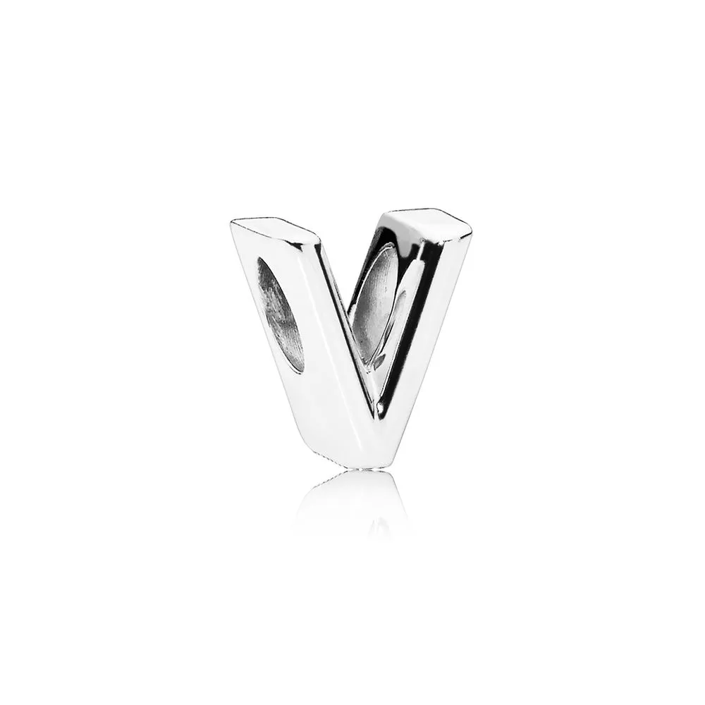 pandora letter v charm 797476