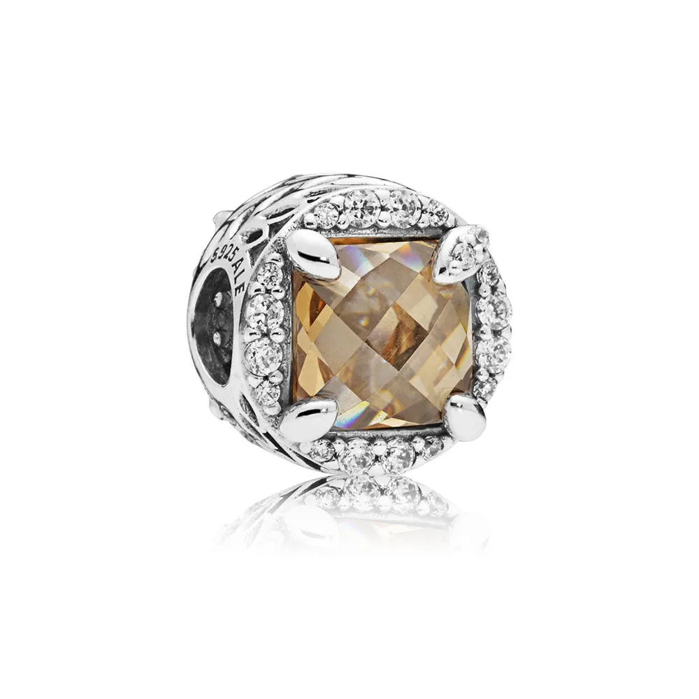 pandora radiant grains of energy charm clear golden colored cz 797650ccz