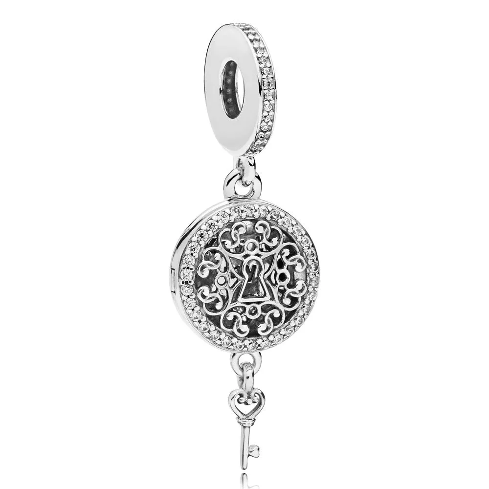 PANDORA Regal Love Key Dangle Charm, Clear CZ - 797660CZ