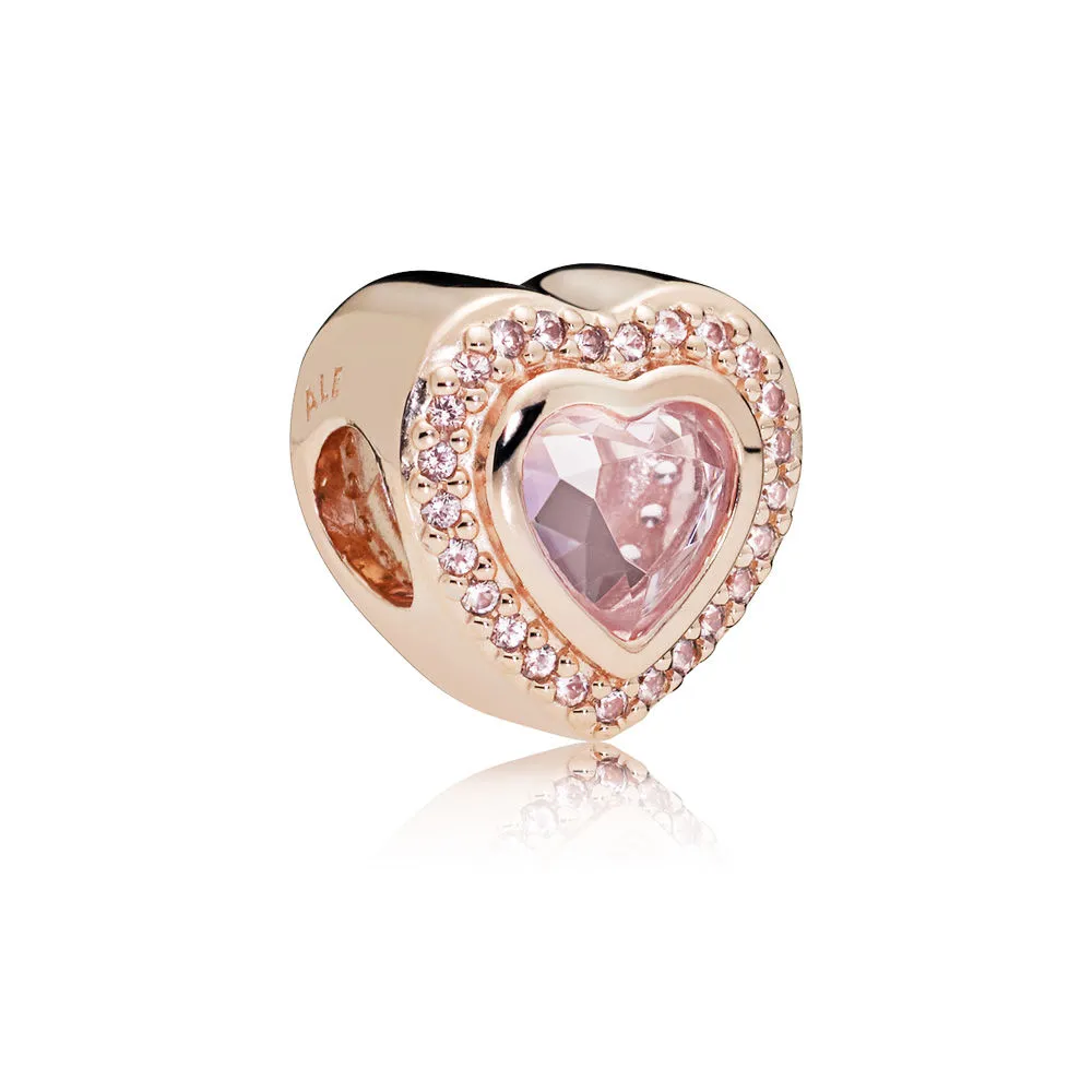 sparkling love charm pandora rose pink crystal 787608npm