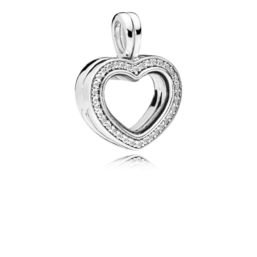 Sparkling PANDORA Heart Floating Locket Pendant Charm - 797248CZ