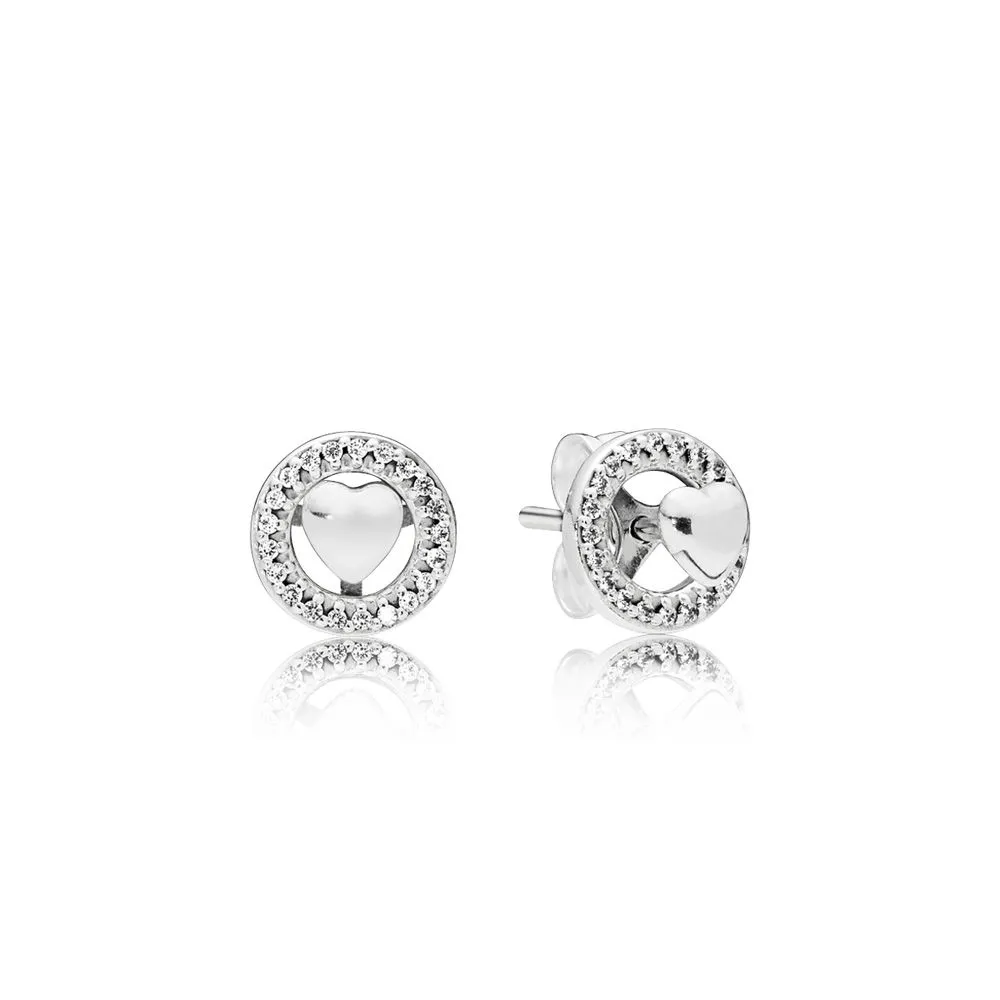 forever pandora hearts earrings clear cz 297709cz