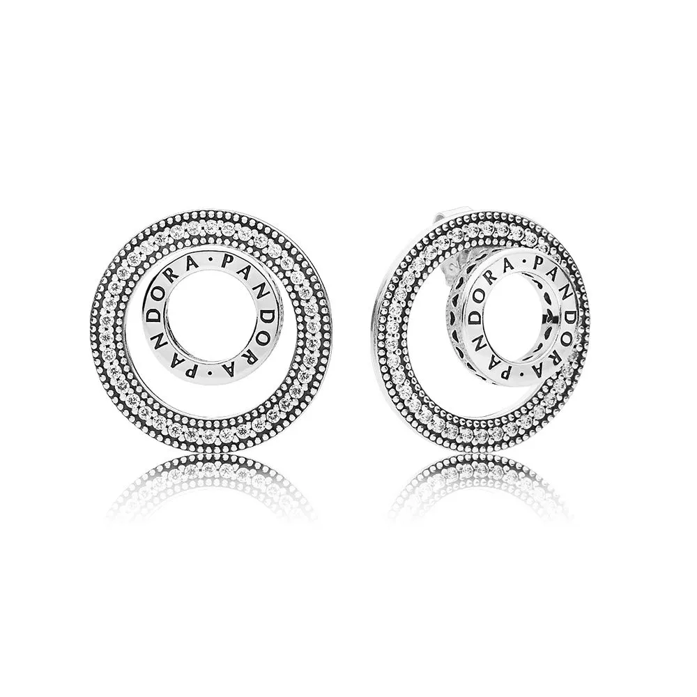 Forever PANDORA Signature Earrings, Clear CZ - 297446CZ