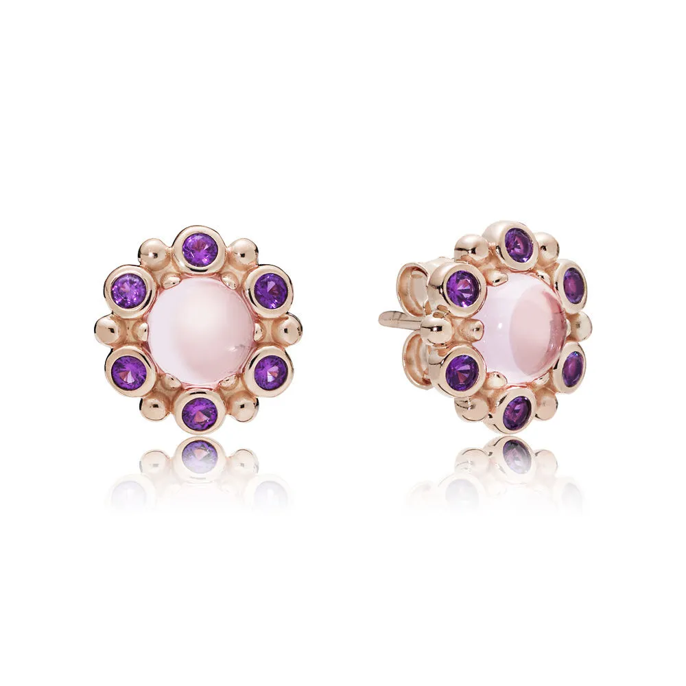 heraldic radiance earrings pandora rose pink purple crystals 287728npm